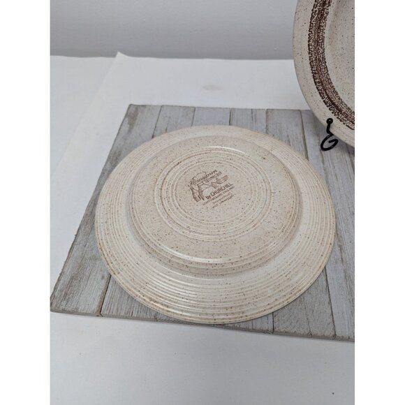 Set of 2 Homespun Stonecast Churchill Wild Strawberry 10 1/4" Dinner Plates - Picture 4 of 7